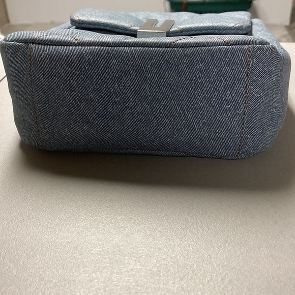 Vince Camuto Doty Quilted Leather Washed Denim Crossbody - Picture 7 of 13